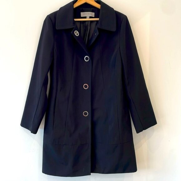 Anne Klein Jackets & Blazers - Anne Klein black Rain coat Trenchcoat size M